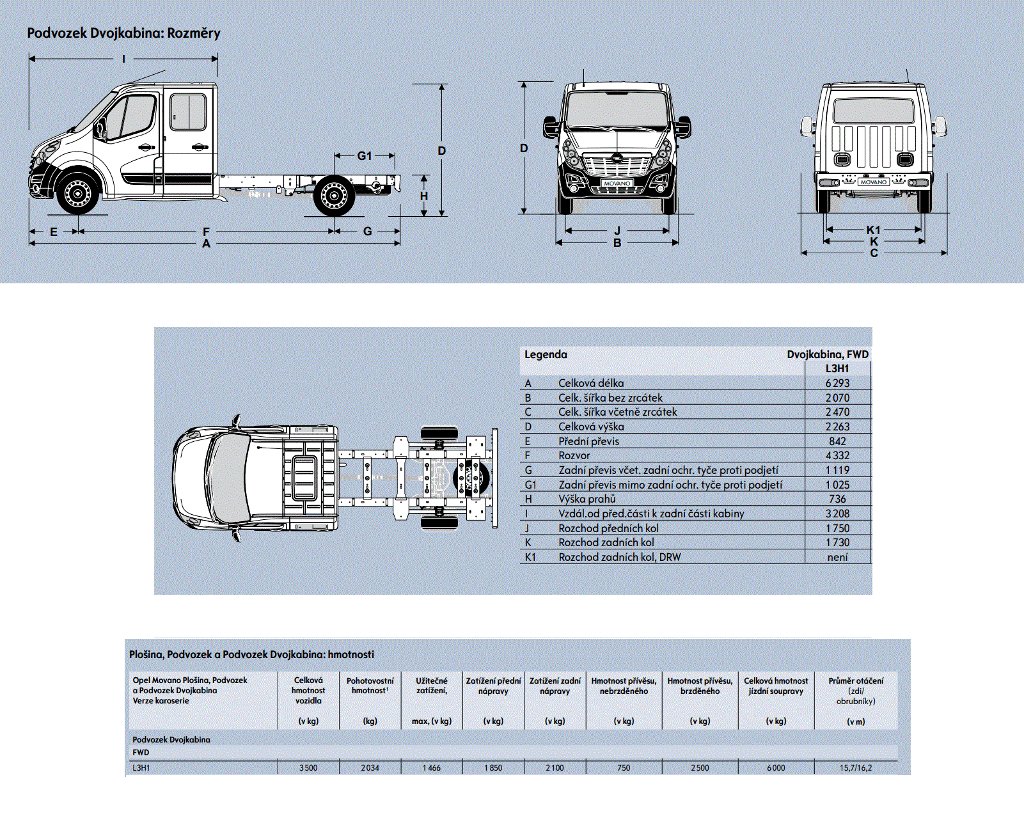 Opel Movano Crew Cab L3H1 2,3CDTi + ZP Opel Movano